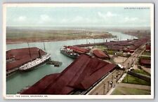 Aerial View The Docks Ships Savannah GA Postint Postcard c1910's Detroit Pubs Co picture