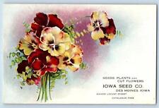 Des Moines Iowa IA Postcard Iowa Seed Company Embossed Advertisement c1910's picture