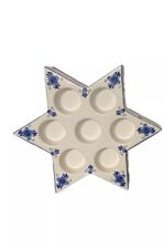 Vintage Delft Porcelain 6 Point-Star Shape Votive 7 Candle Holder Blue White  picture
