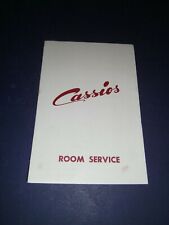 ROOM SERVICE MENU ONTARIO CANADA Sudbury Cassio's Motor Hotel Restaurant 1960's picture