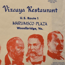 1969 Vizcaya Restaurant Placemat Marumsco Plaza Woodbridge Virginia US President picture