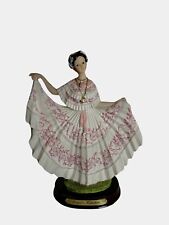 MONTEFIORI COLLECTION ITALY  FIGURINE LADY In pink floral dress dancing Wedding  picture