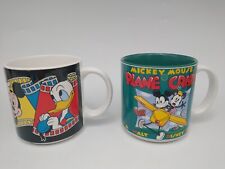 2 Mickey Mouse Vintage Disney Coffee Mugs Plane Crazy and Film Reel picture