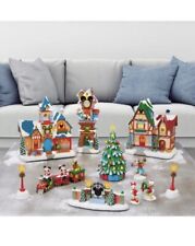 New sealed Disney Holiday Village Set, 13-Piece animated lights sounds picture