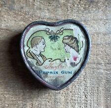 Rare Antique 1910s Era Huyler’s Pepsin Gum Heart Shaped Tin Advertising LOVERS  picture