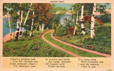 Postcard ME Posted Bangor 1954 Memory Trail Poem Birches Linen Vintage PC G9468 picture