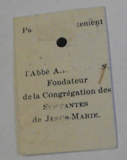 Vtg worn relic card Fondateur de la Congregation des Servantes de Jesus Marie picture