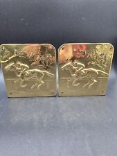 Pair of Brass VTG Horse Jockey Bookends picture