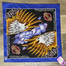 Vintage Harley Davidson Bandana 50/50 Cotton Poly USA Eagle Righteous Rider New picture