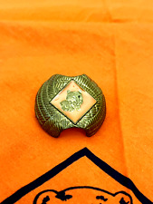 Vtg. Boy Scout BSA Neckerchief Slide Scarves Tie & Clip Orange Enamel Tiger BSA picture