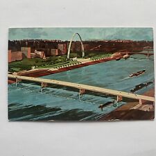 NEW POPLAR STREET BRIDGE St Louis IL Artist's Sketch VTG UNP Postcard c1960’s picture