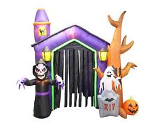 8.5 Foot Halloween Inflatable Haunted House Castle with Skeleton, Ghost & Skulls picture