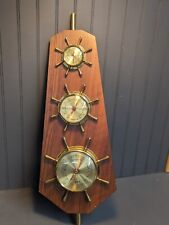 Vintage Jason Nautical Themed Wood And Brass Weather Station  picture