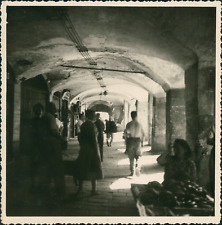 Italy, Genoa, Ancient Arcades on the Old Port, August 1949, Vintage Silver PR picture