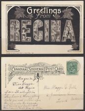 1908 Canada ~ Greetings from Regina, Saskatchewan ~ RPO Winnipeg / Moose Jaw picture