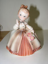 Vintage 1963 INARCO Girl Planter Head Vase Brown Dress picture