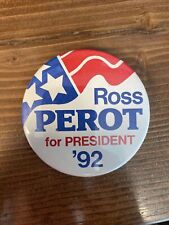 Vintage Political Ross Perot for President '92 Pin Campaign Button 1992 picture