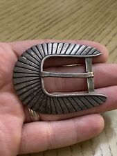 Chester C. Benally Sterling Silver Hand Made Navajo Ranger Belt Buckle picture