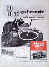 Print Ad 1950's U.S. Military Mack Trucks M3 Tank Land Battleship Cannon Guns picture