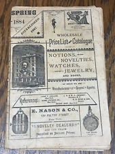 RARE 1884 Wholesale Price List And Catalogue E. Nason & Co. Novelty Dealers N.Y. picture