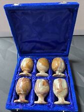 Vintage Marble Onyx Stone Goblets Shot Glass Liqueur Size Set of 6. Very Cool picture
