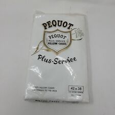 Vintage Pequot 2 Standard Pillowcases Plus Service White NOS 144 Thread 42x38 picture