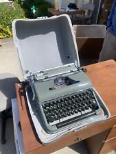 Vintage 1956 OlympiaSM3 DeLuxe Portable Typewriter Green W Case MadeWest Germany picture
