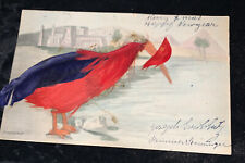 1905 Novelty Red Bird made of RealFeathers postcard Pyramids picture