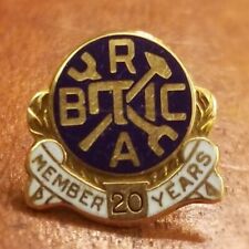 Vintage Brotherhood of Railway Carmen 20 Year Member Pin 14kt Gold Bastian Bros. picture