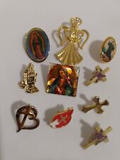 10 Assorted Angel Cross Religious Lapel Pins picture