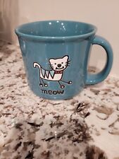 Teal Blue COFFEE Tea MUG Cat Kitten Meow PETRAGEOUS DESIGNS  picture