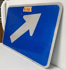 Authentic DOT NOS Traffic Road Arrow Sign Blue 45 Degree Left 21