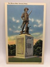 Postcard The Minute Man Monument Concord Massachusetts Unposted picture