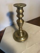 Beautiful Antique Brass Beehive Victorian Push Up Candlestick Holder 7 1/2” picture
