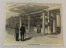 1880 magazine engraving ~ RICE-POUNDING ROOM in Japan picture