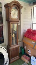 antique brown and gold grandfather clock in good condition  picture