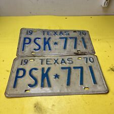 🔥🔥1970 Texas Original License Plates Matching Pair Set Auto Car Truck Rat Rod picture