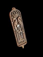 Antique Wood Hand Carved European Jewish Judaica Mezuzah Case 19cm Length מזוזה picture