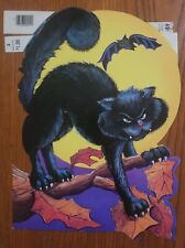 Vintage Eureka Black Cat & Bat Halloween Double Sided Decoration Never Used picture