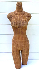 Vintage Natural Wicker Dress Form Woman Torso Mannequin picture