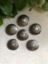 Vintage Sterling Silver Handcrafted Native American Button Covers Set Of 6 picture