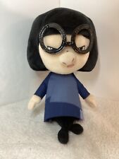 Disney The Incredibles 2 Edna Plush Doll 13” Glasses Blue Dress Black Hair picture