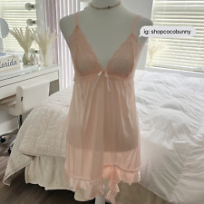 peach pink lolita sheer slip dress picture