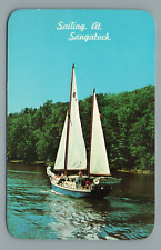 Sailing At Saugatuck, Michigan, Lakes, Sailboats, Vintage Postcard picture