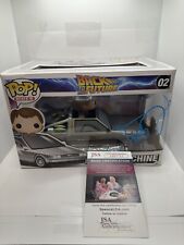 Michael J. Fox signed Marty McFly and Delorean Funko Back to the Future Beckett picture