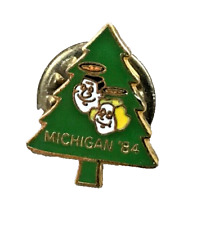 Michigan '84 Green Pine Tree Small Lapel Hat Jacket Vest Backpack Souvenir Pin picture
