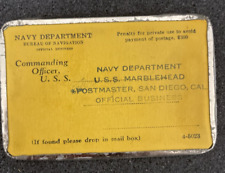 1938-1940 U.S.S. Marblehead Commanding Officer Card Post Master picture