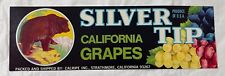 Vintage Unused Original  Silver Tip Grapes Strathmore, California Crate Label picture