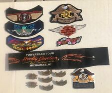 HARLEY OWNERS GROUP LOT OF 6 PATCHES, 7 PINS, AND BANDANA. picture