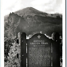 c1950s Oregon Trail Beacon Rock Park RPPC Sign Columbia River Sawyers Photo A199 picture
